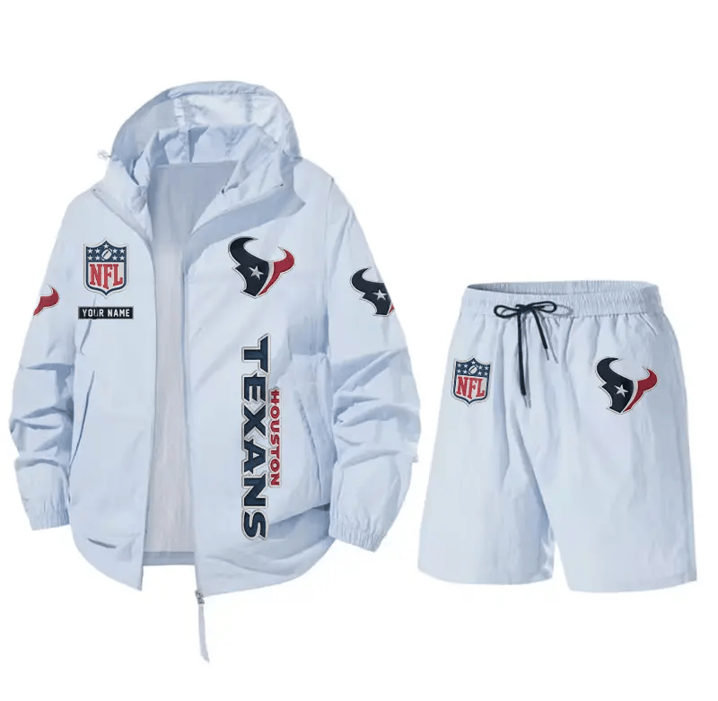 Houston Texans Athletic Hooded Windbreaker Shorts Set PBMLGZ