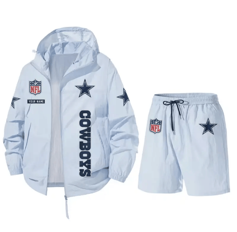 Dallas Cowboys Athletic Hooded Windbreaker Shorts Set P9RN9S