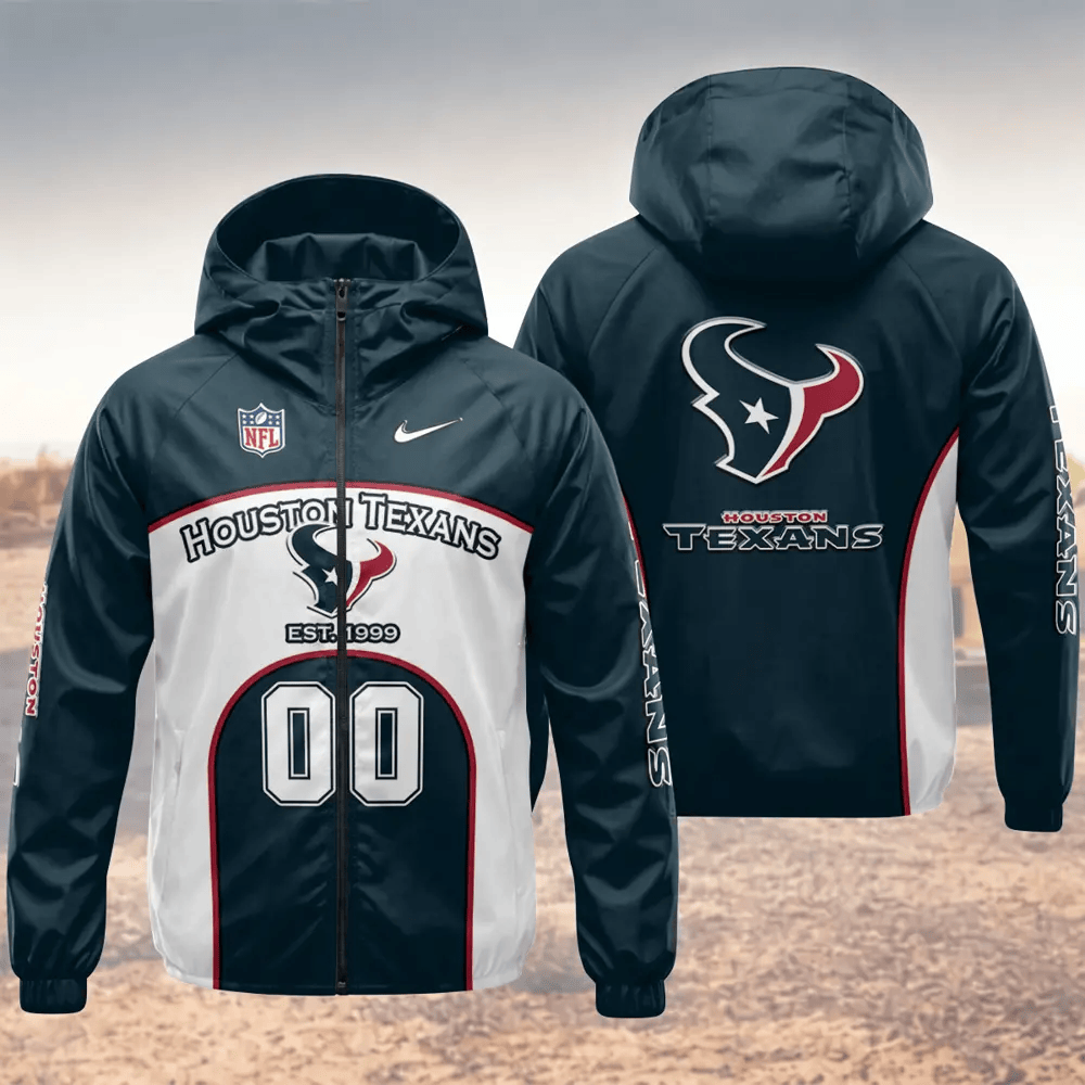 Houston Texans Hooded Full Zip Windbreaker Jacket PQ5QNV