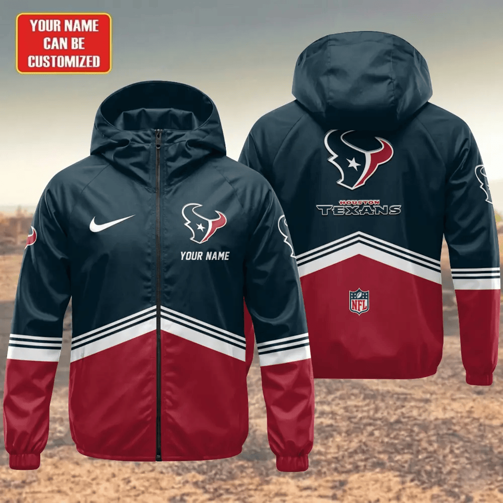 Houston Texans Hooded Full Zip Windbreaker Jacket PDNS2B