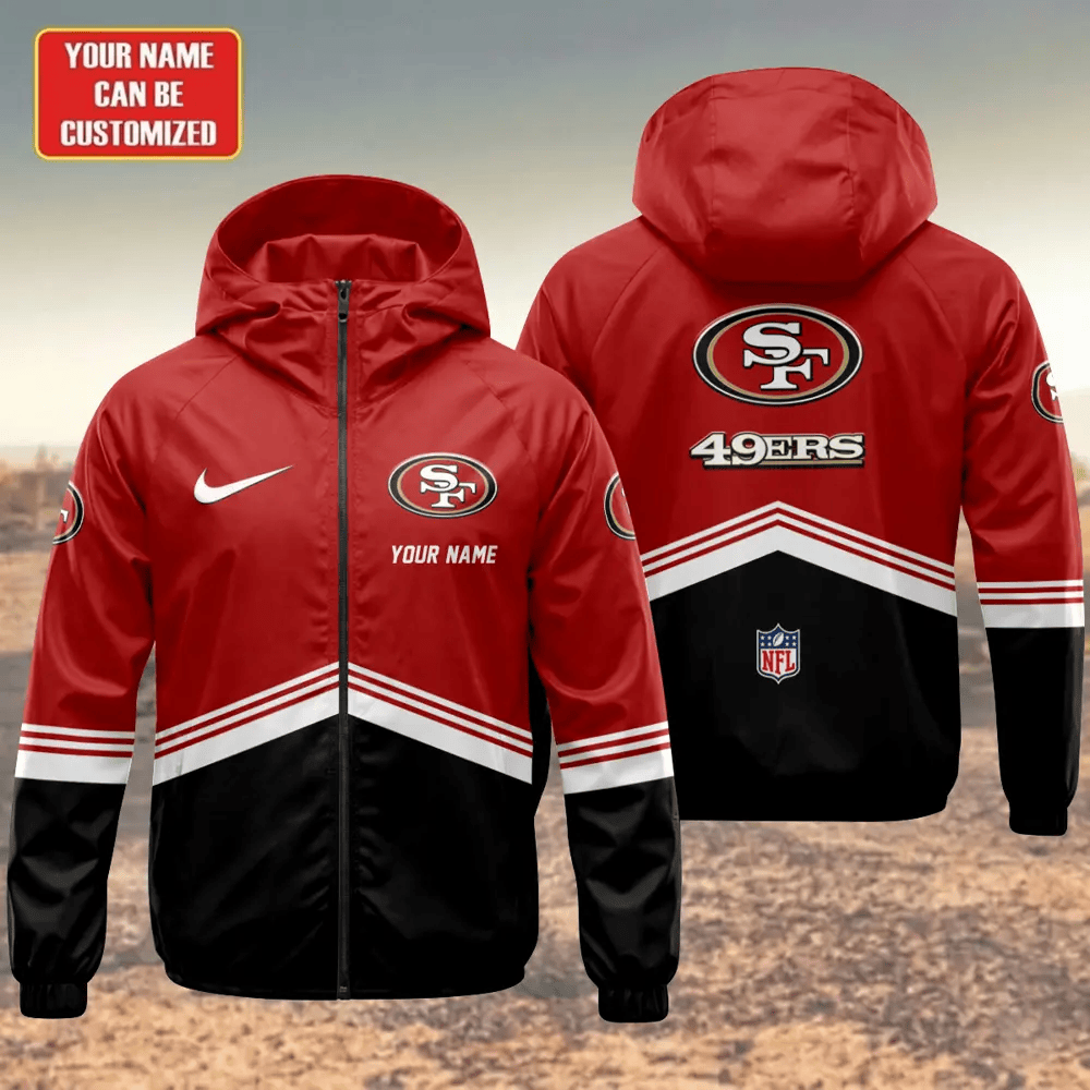 San Francisco 49ers Hooded Full Zip Windbreaker Jacket PPRYJJ