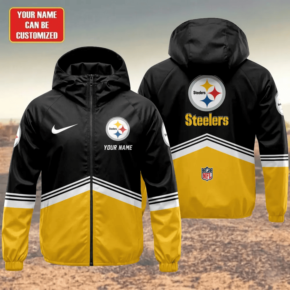 Pittsburgh Steelers Hooded Full Zip Windbreaker Jacket P6UF45