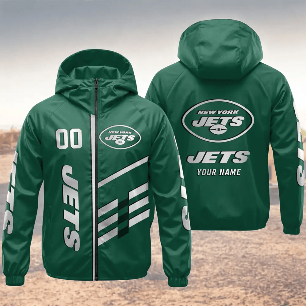 New York Jets Hooded Full Zip Windbreaker Jacket P3YPBM