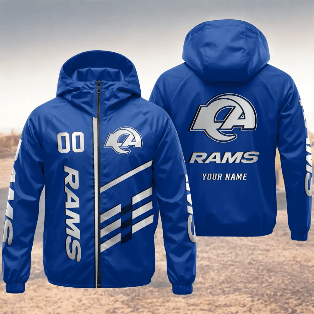 Los Angeles Rams Hooded Full Zip Windbreaker Jacket PWFJ4Y