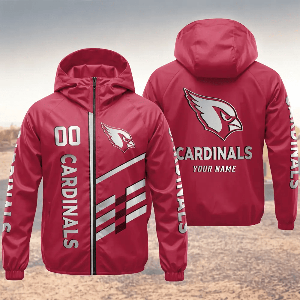 Arizona Cardinals Hooded Full Zip Windbreaker Jacket P6NB2V