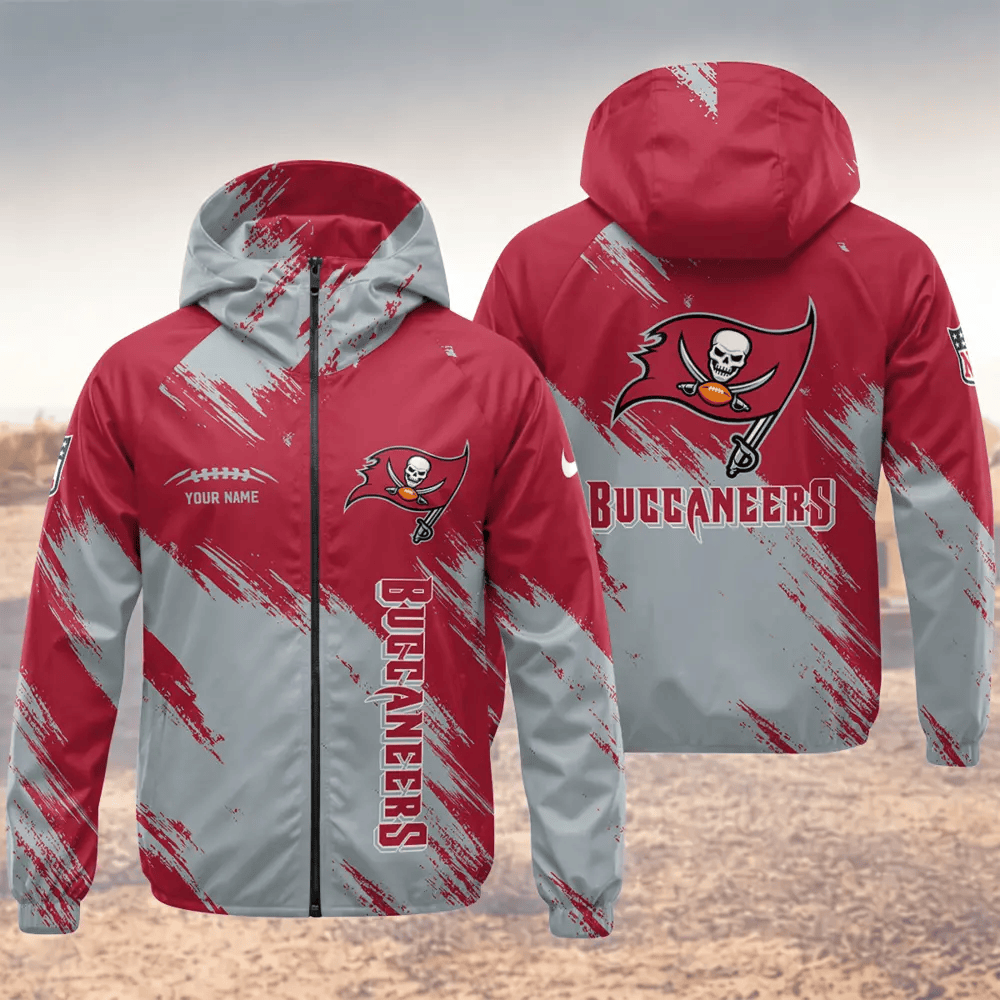 Tampa Bay Buccaneers Hooded Full Zip Windbreaker Jacket PBC3SF