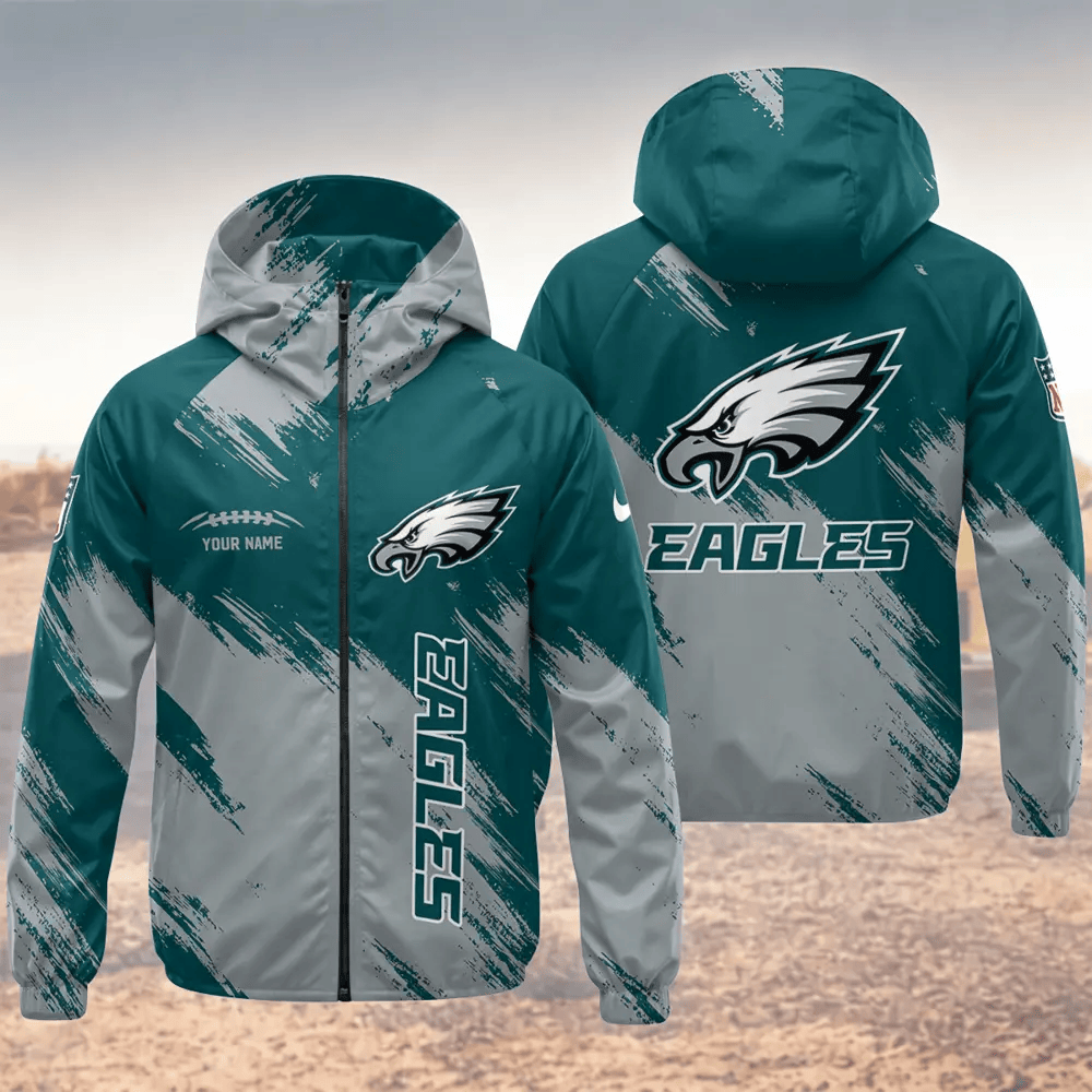 Philadelphia Eagles Hooded Full Zip Windbreaker Jacket P6XNQE