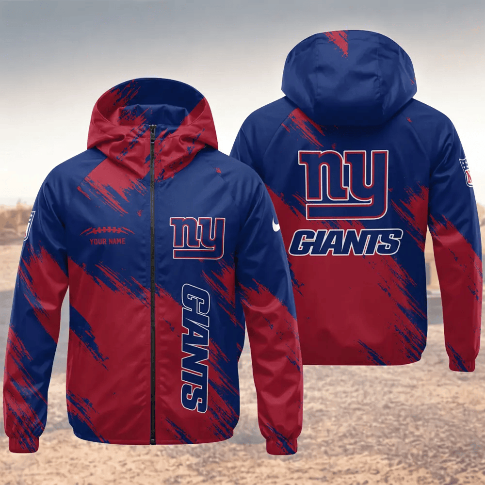 New York Giants Hooded Full Zip Windbreaker Jacket PPMFNF