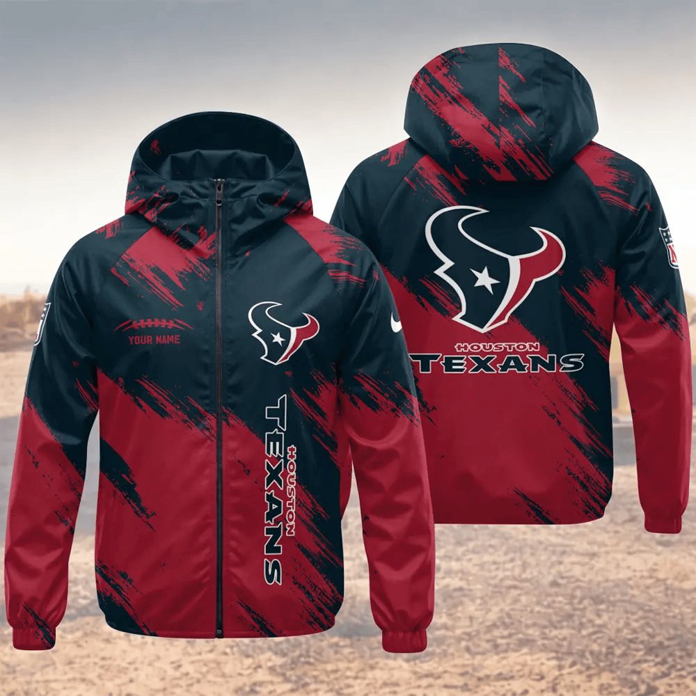 Houston Texans Hooded Full Zip Windbreaker Jacket PA442U
