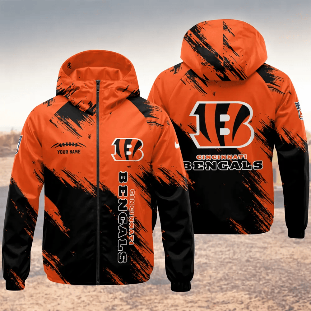 Cincinnati Bengals Hooded Full Zip Windbreaker Jacket PFPWKF