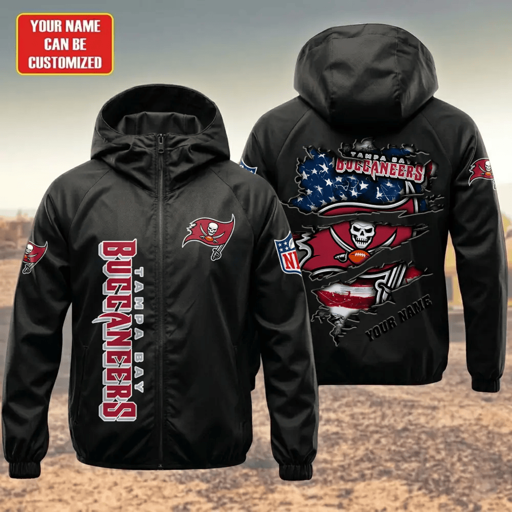 Tampa Bay Buccaneers Hooded Full Zip Windbreaker Jacket PCWUUV