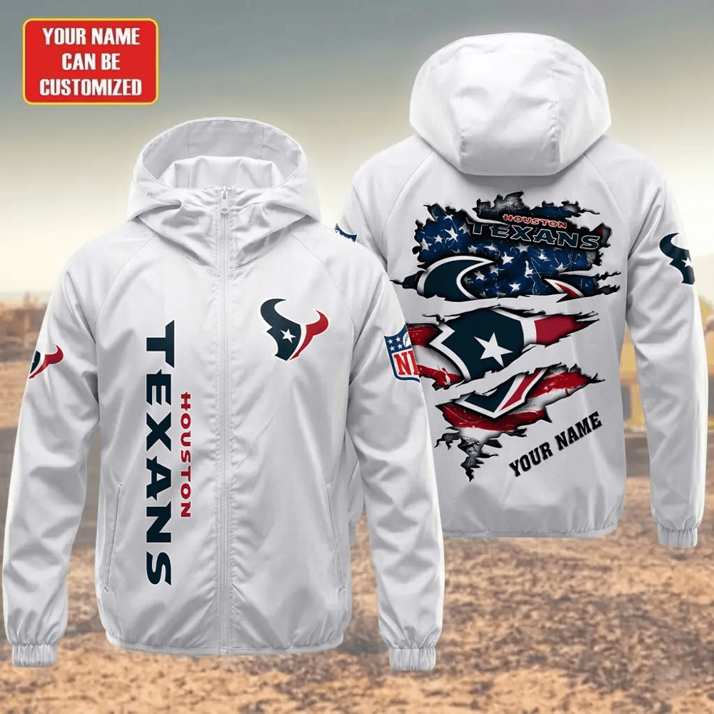 Houston Texans Hooded Full Zip Windbreaker Jacket P4TBQP