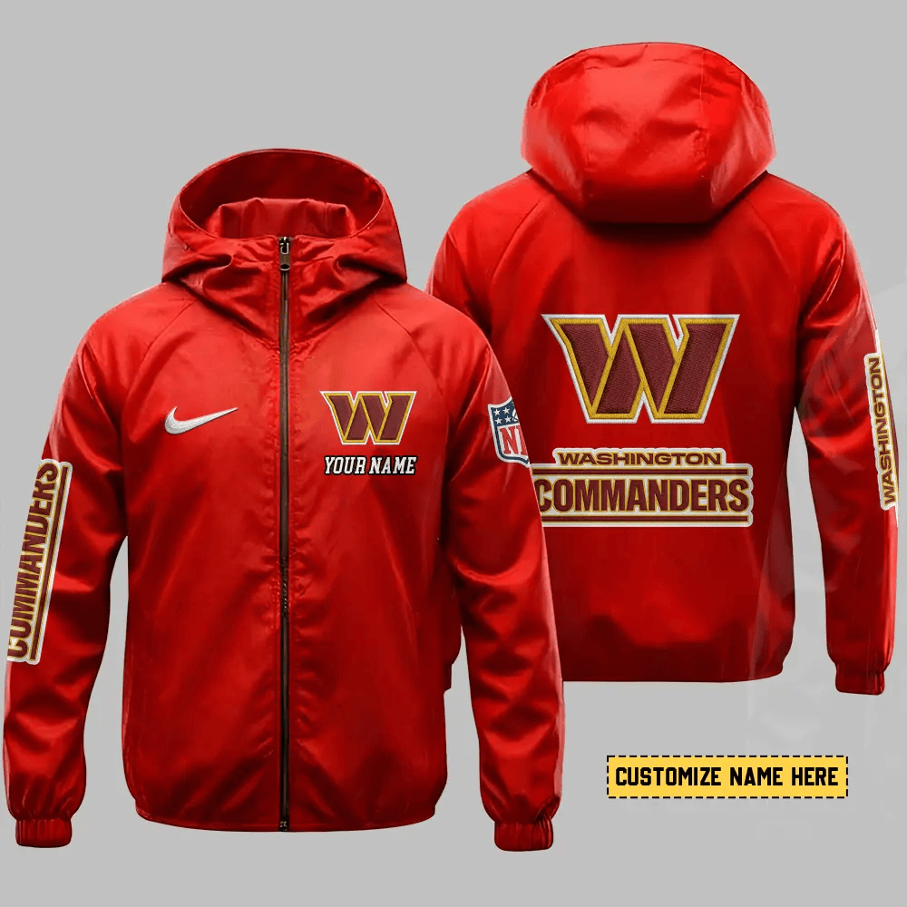 Washington Commanders Hooded Full Zip Windbreaker Jacket PUWP2J