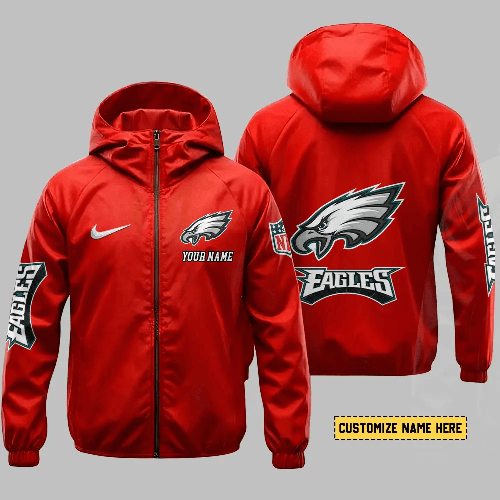 Philadelphia Eagles Hooded Full Zip Windbreaker Jacket PU5DAJ