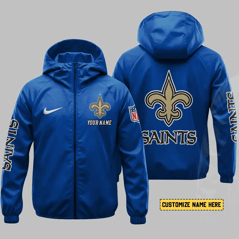 New Orleans Saints Hooded Full Zip Windbreaker Jacket PWU8S6