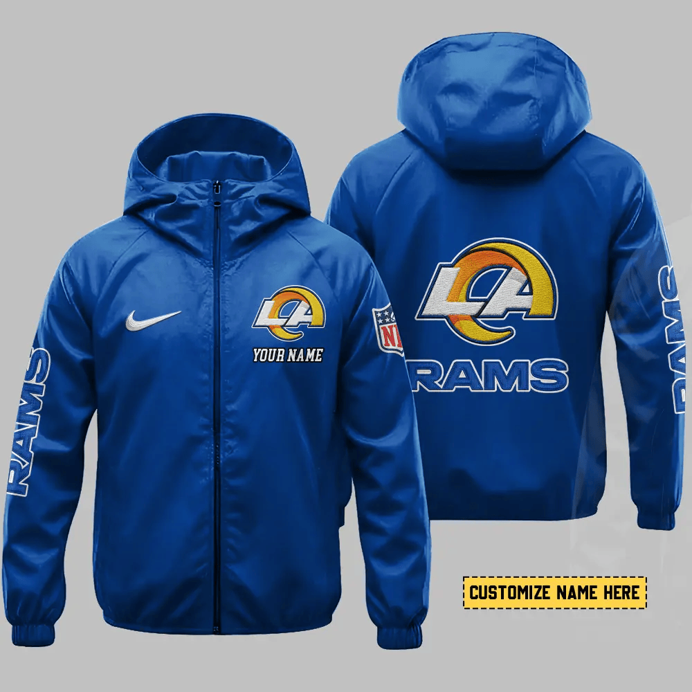 Los Angeles Rams Hooded Full Zip Windbreaker Jacket P9WQW6