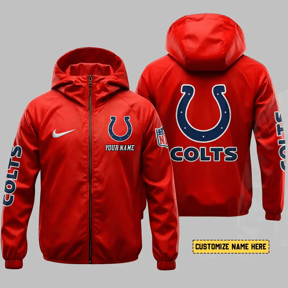 Indianapolis Colts Hooded Full Zip Windbreaker Jacket PT5YR5