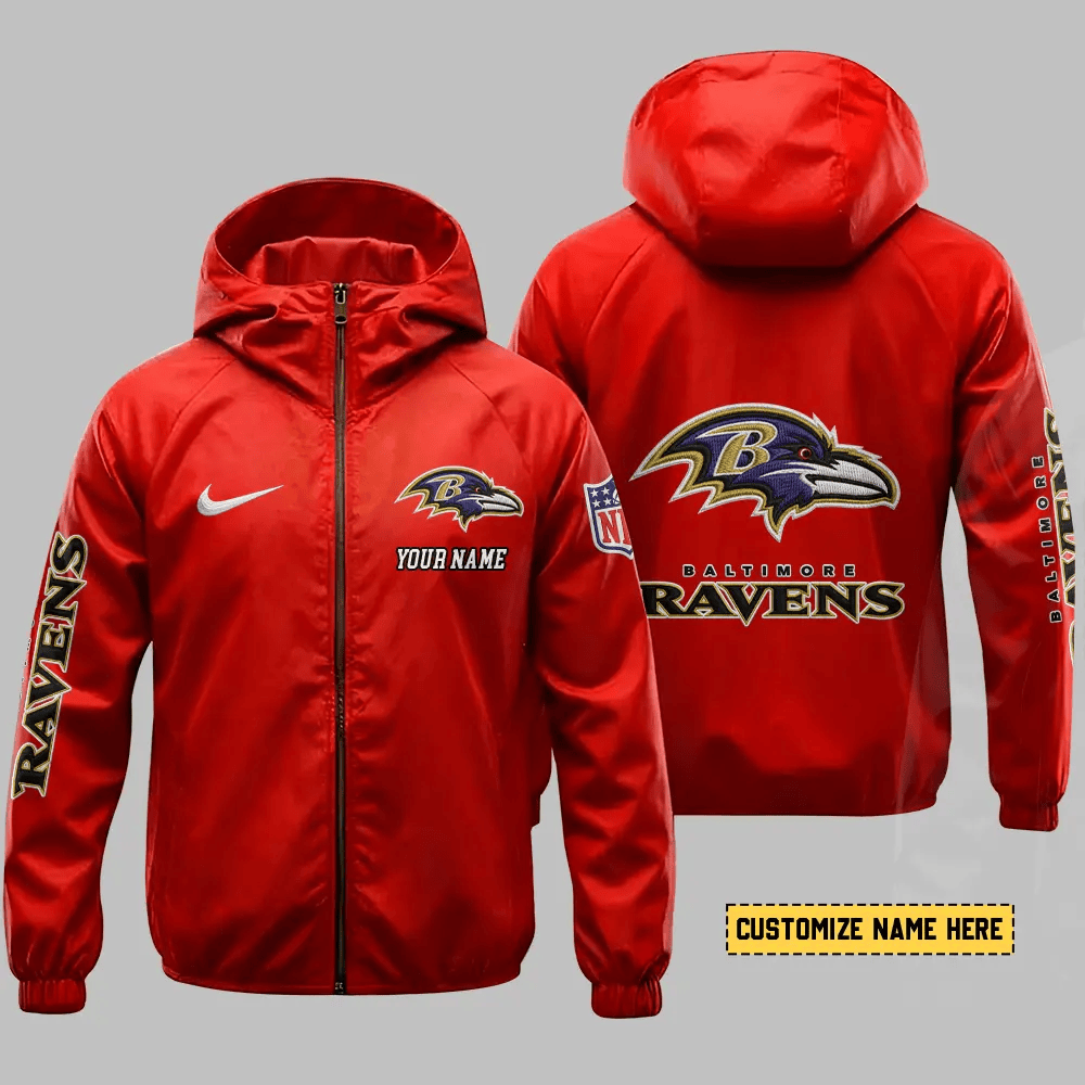 Baltimore Ravens Hooded Full Zip Windbreaker Jacket P5KAJR