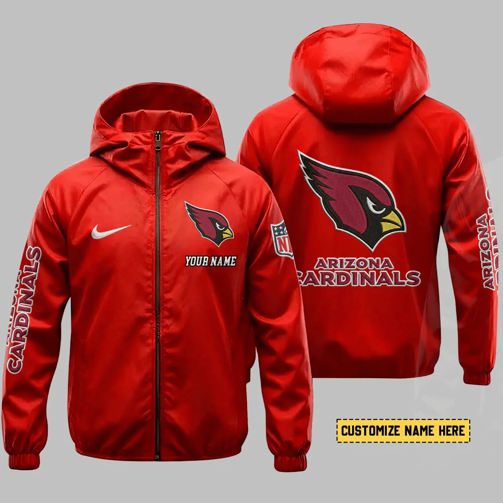 Arizona Cardinals Hooded Full Zip Windbreaker Jacket PKFHR3