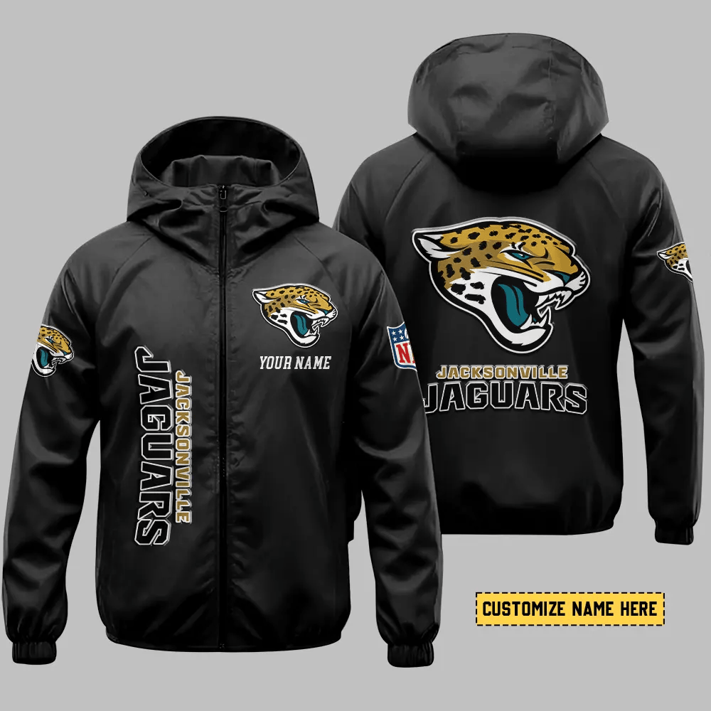 Jacksonville Jaguars Hooded Full Zip Windbreaker Jacket PTXY2V