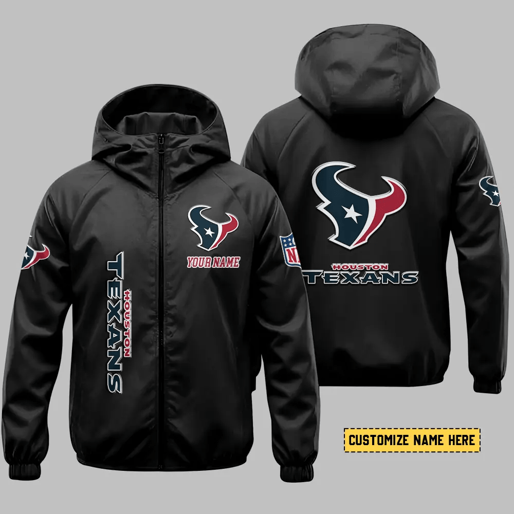 Houston Texans Hooded Full Zip Windbreaker Jacket PYF8RW