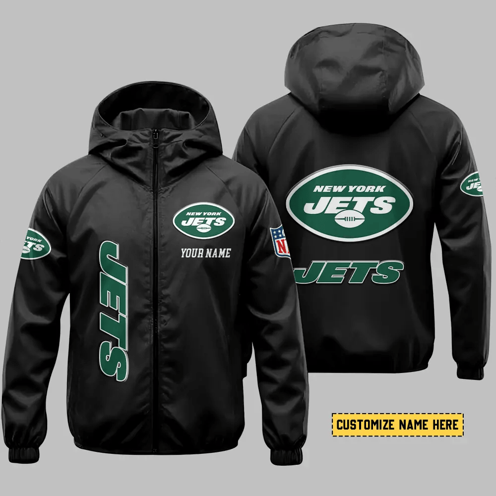 New York Jets Hooded Full Zip Windbreaker Jacket P3QQVM
