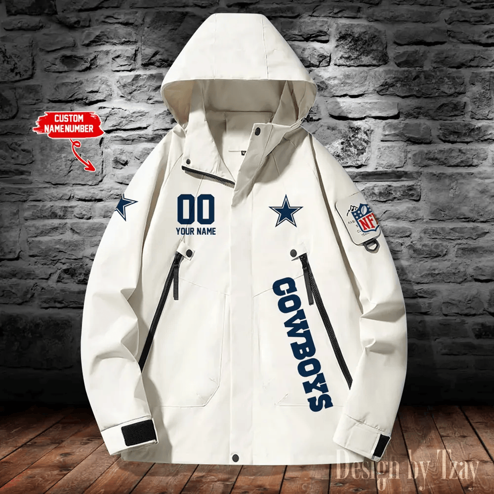 Dallas Cowboys Windbreaker Unisex Outdoor Windproof Rain Coat Antifouling PGK7LZ