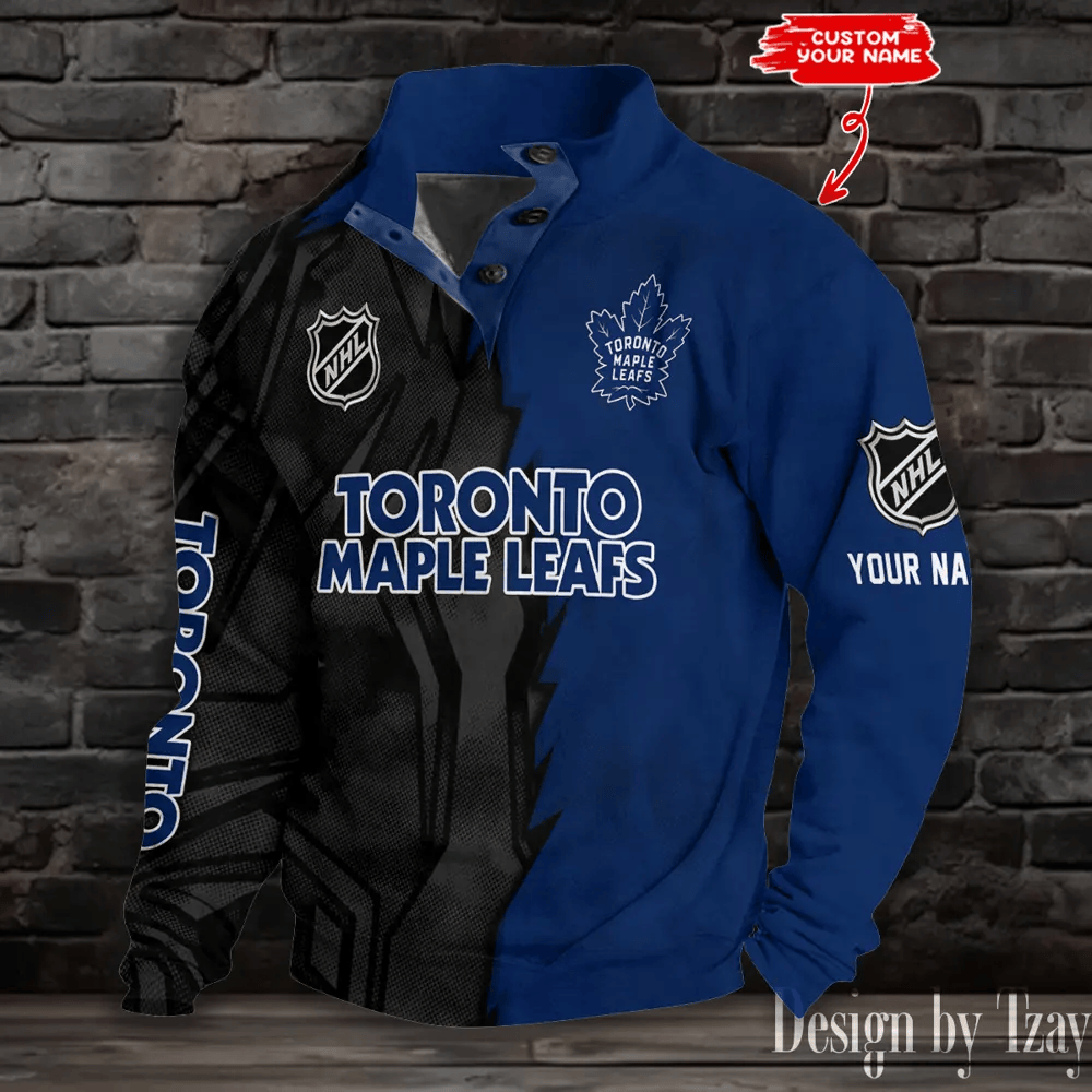 Toronto Maple Leafs Half Button Long Sleeve Hoodie P457GR
