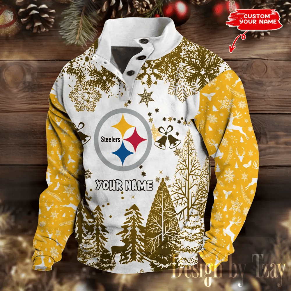 Pittsburgh Steelers Christmas Double Stand Collar Sport Hoodies P6Z2XS