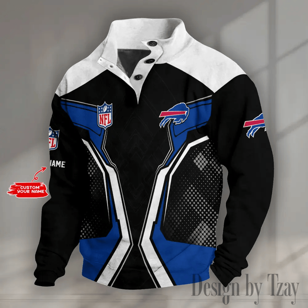 Buffalo Bills NFL Half Button Long Sleeve Hoodie PW9HKD