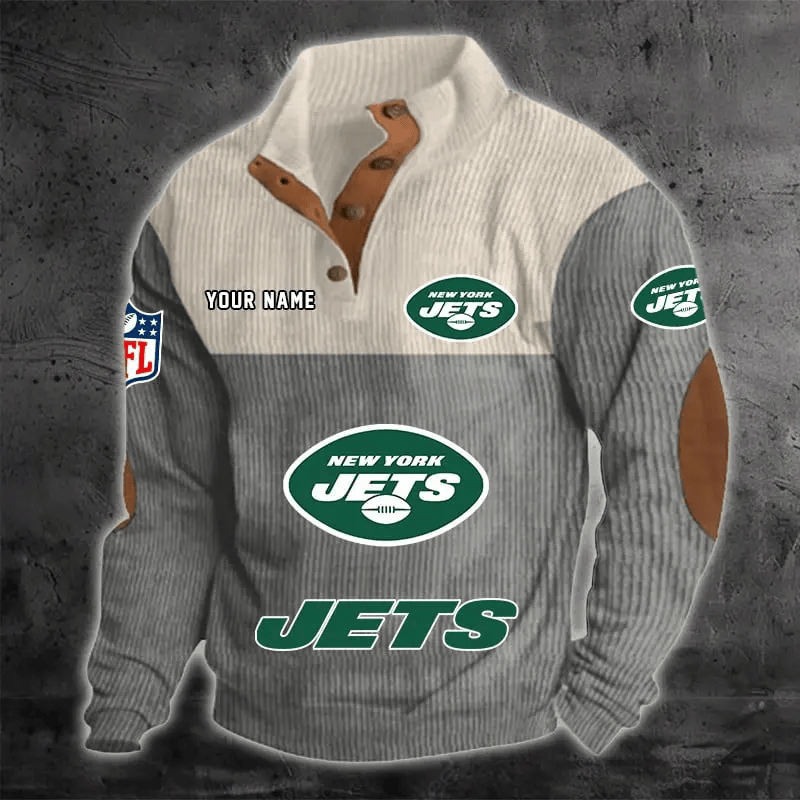 New York Jets Color Block Stand Collar Sweatshirt PS64LS