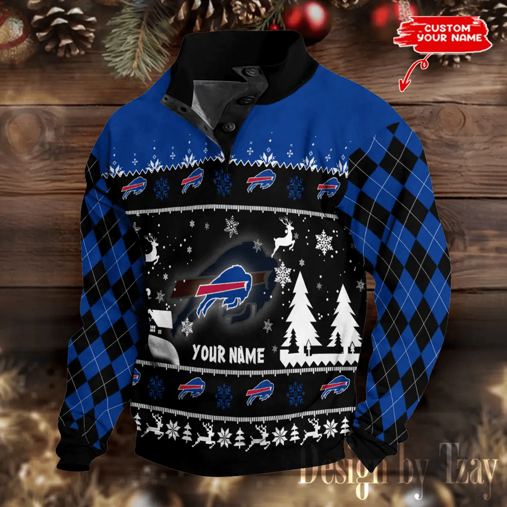 Buffalo Bills Christmas Double Stand Collar Sport Hoodies PYEG3V