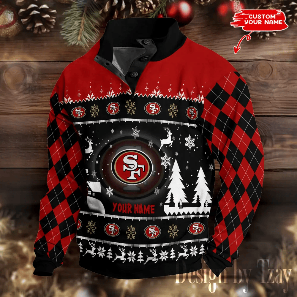 San Francisco 49ers Christmas Double Stand Collar Sport Hoodies P54HNR