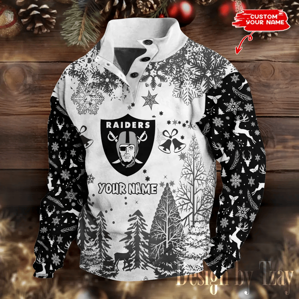 Las Vegas Raiders Christmas Double Stand Collar Sport Hoodies PNHYW4