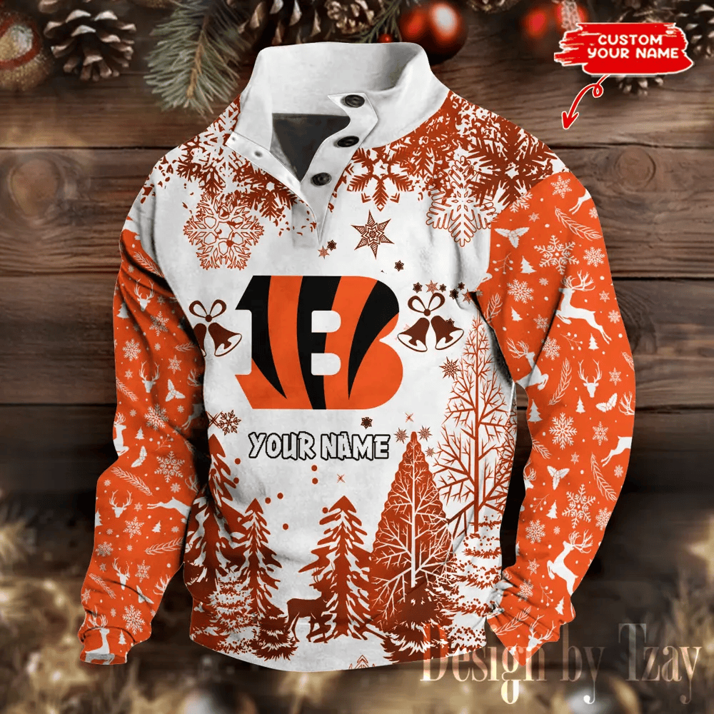 Cincinnati Bengals Christmas Double Stand Collar Sport Hoodies PANAMU