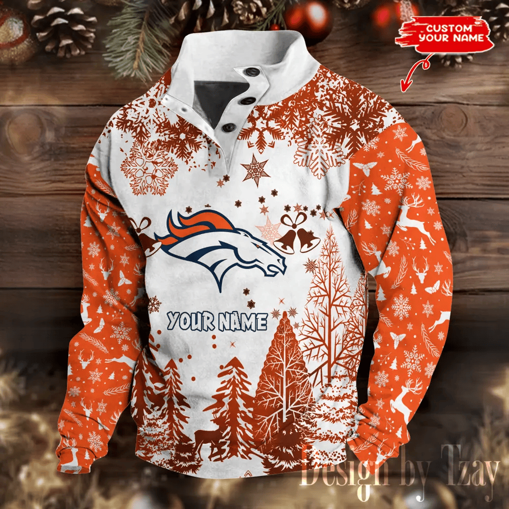 Denver Broncos Christmas Double Stand Collar Sport Hoodies PP9XHF