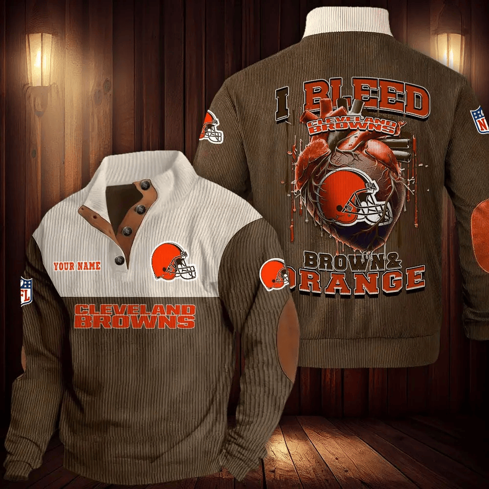 Cleveland Browns Double Stand Collar Sport Hoodie P4WYRX