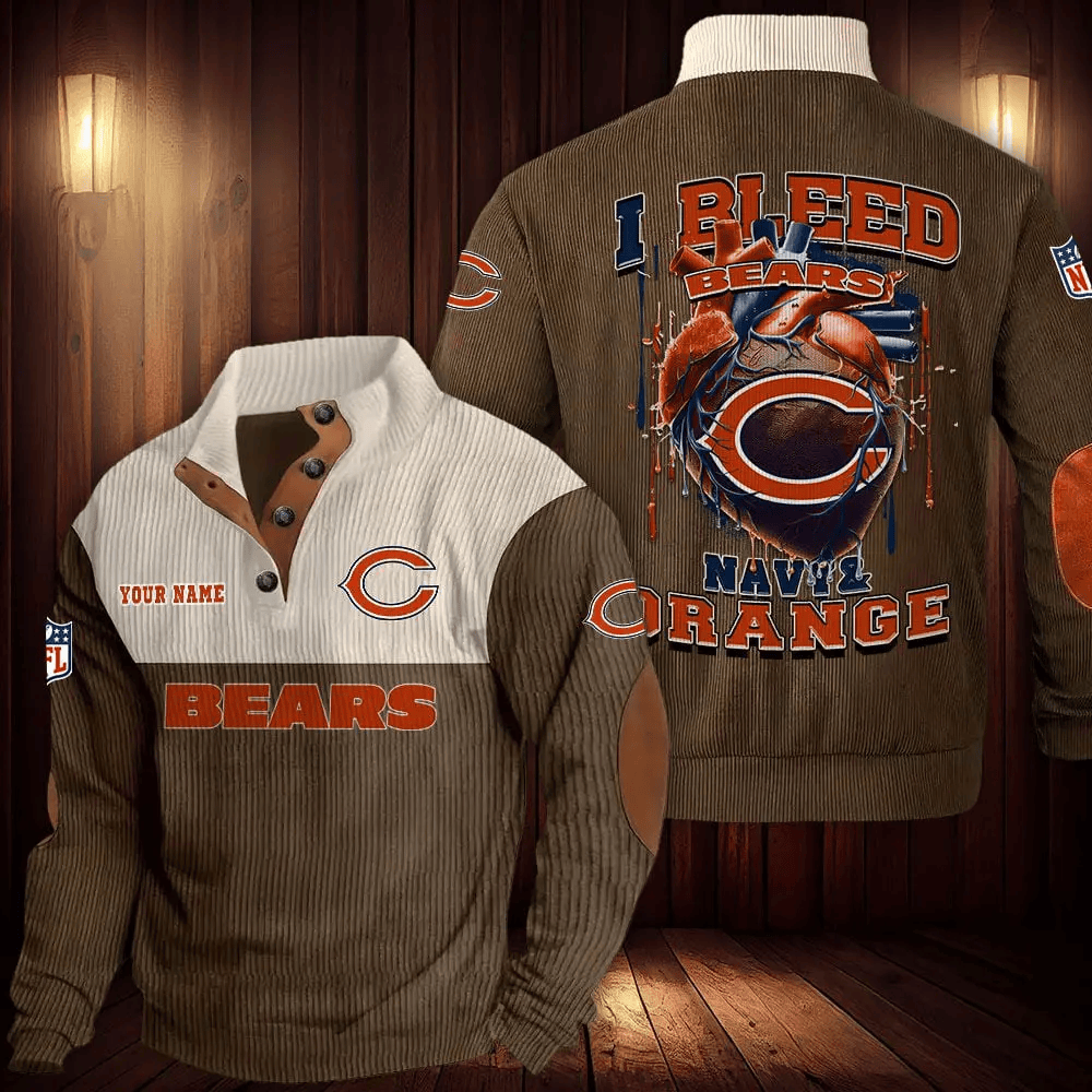 Chicago Bears Double Stand Collar Sport Hoodie P6A58H
