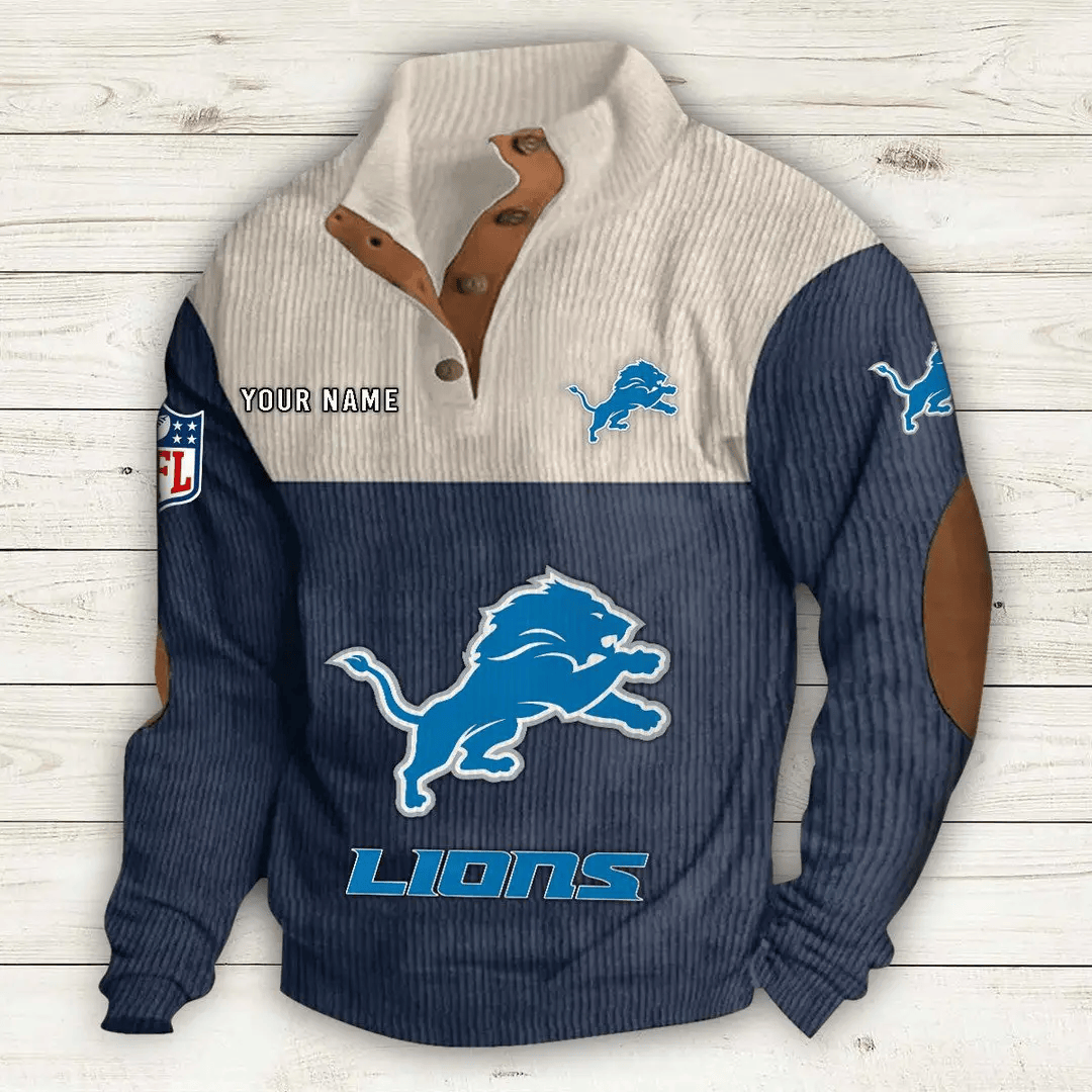 Detroit Lions Double Stand Collar Sport Hoodie PPYMUU