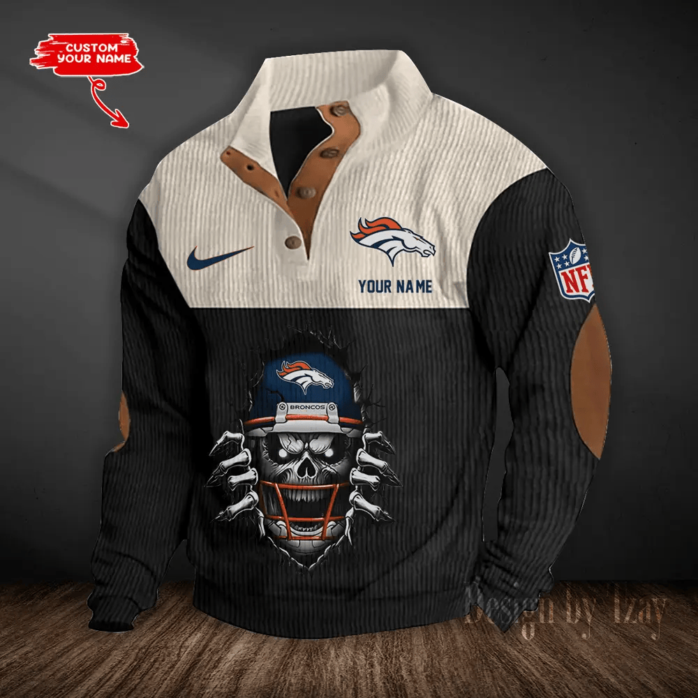 Denver Broncos Double Stand Collar Sport Hoodie PW6N9Y