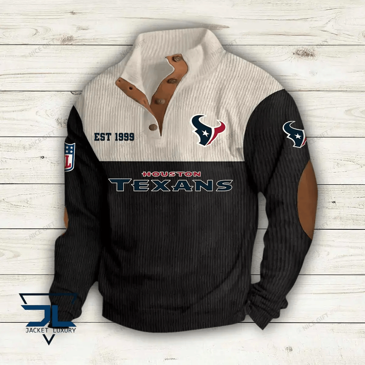NFL Houston Texans Color Block Stand Collar Sweatshirt P763S2