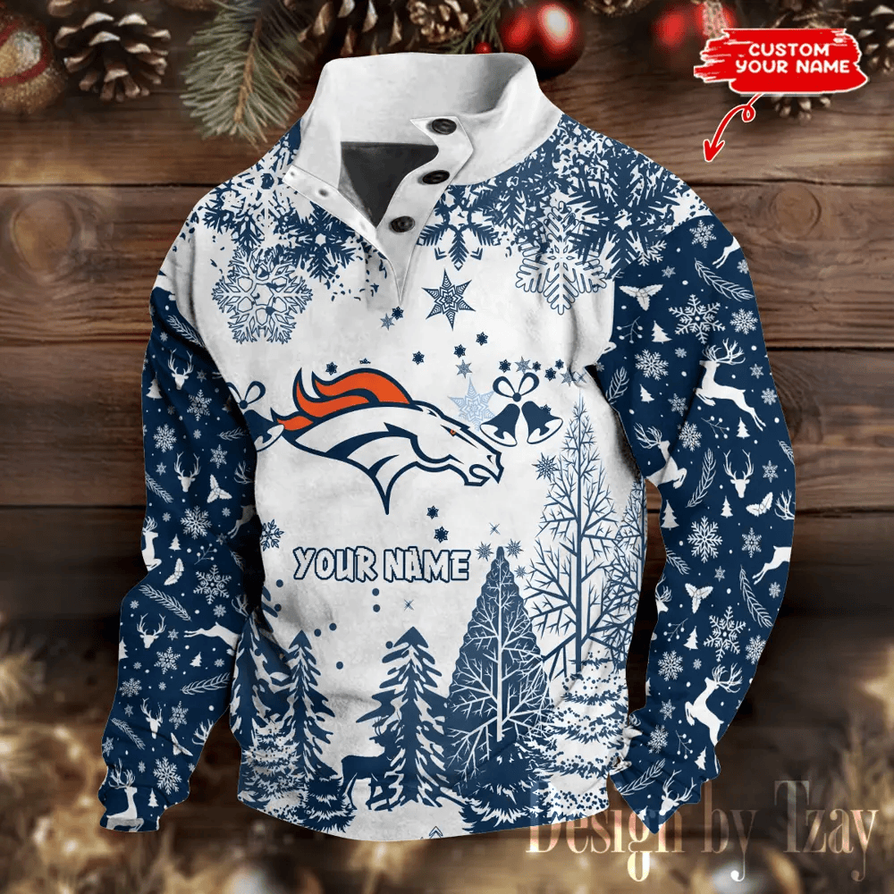 Denver Broncos Christmas Double Stand Collar Sport Hoodies PAWAAS