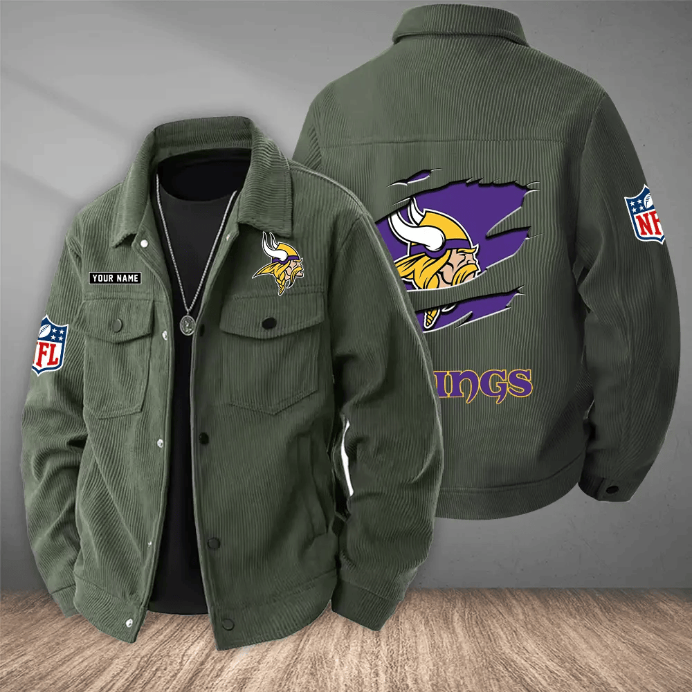 Minnesota Vikings Versatile Lapel Workwear Jacket PV6S8K