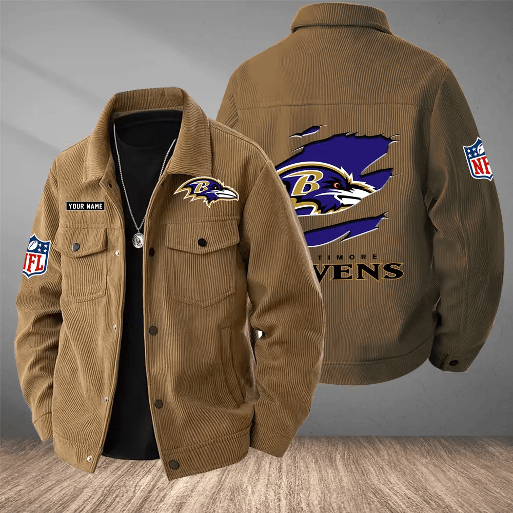 Baltimore Ravens Versatile Lapel Workwear Jacket PENKPG