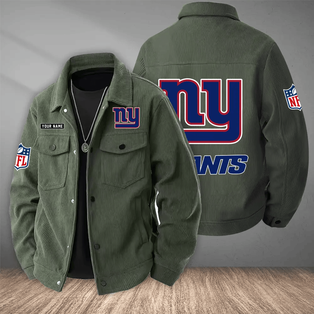New York Giants Versatile Lapel Workwear Jacket PBW64T