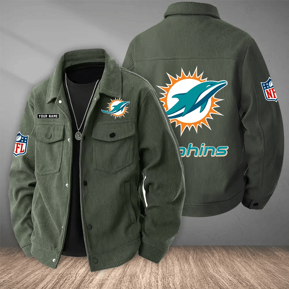 Miami Dolphins Versatile Lapel Workwear Jacket PJMZTT
