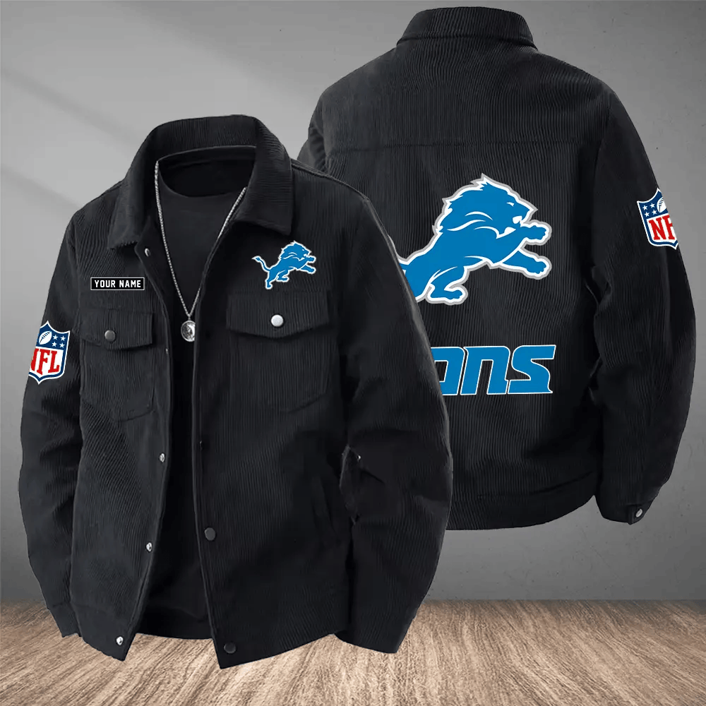 Detroit Lions Versatile Lapel Workwear Jacket PHXWUV