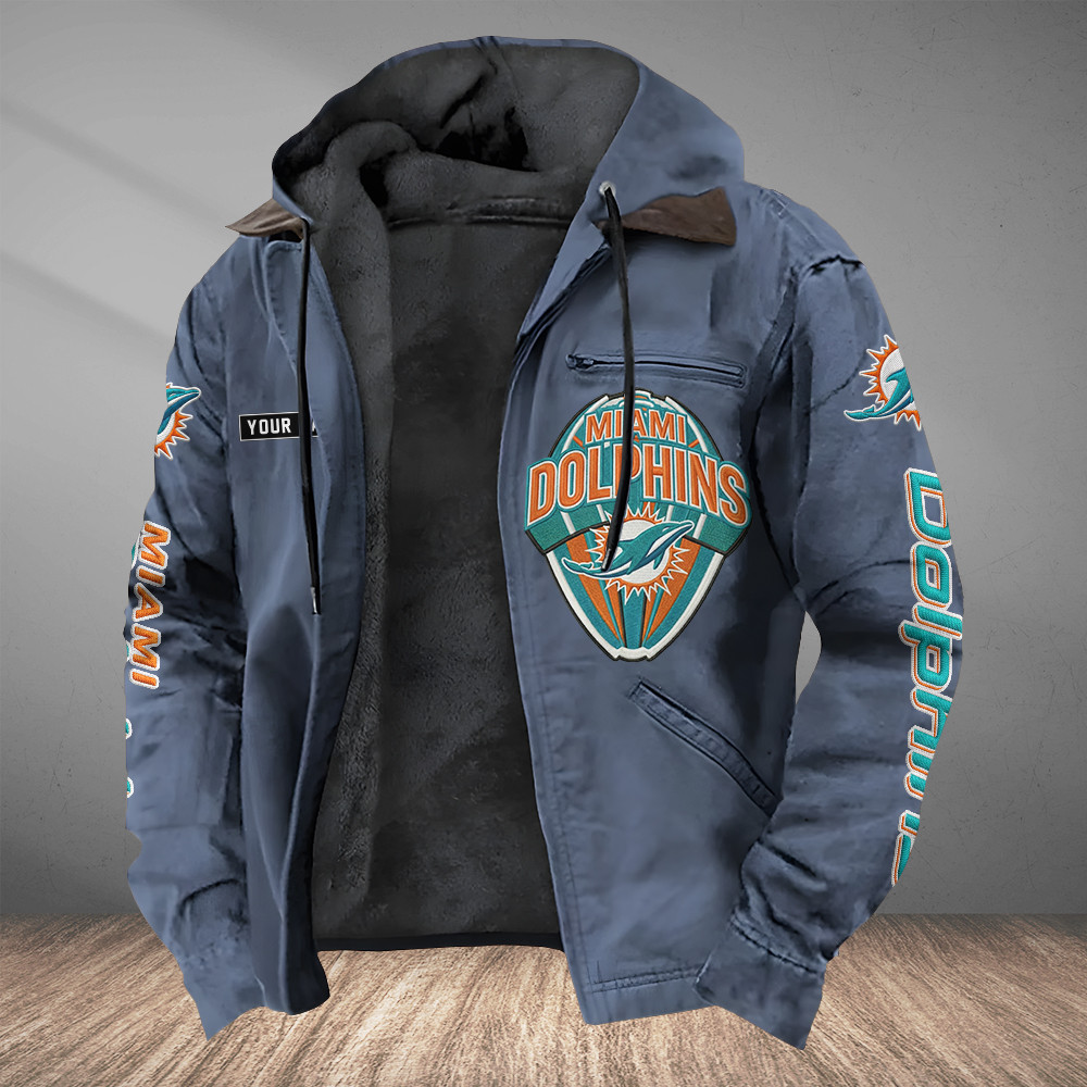 Miami Dolphins Heavyweight Hooded Jacket PTSL3V