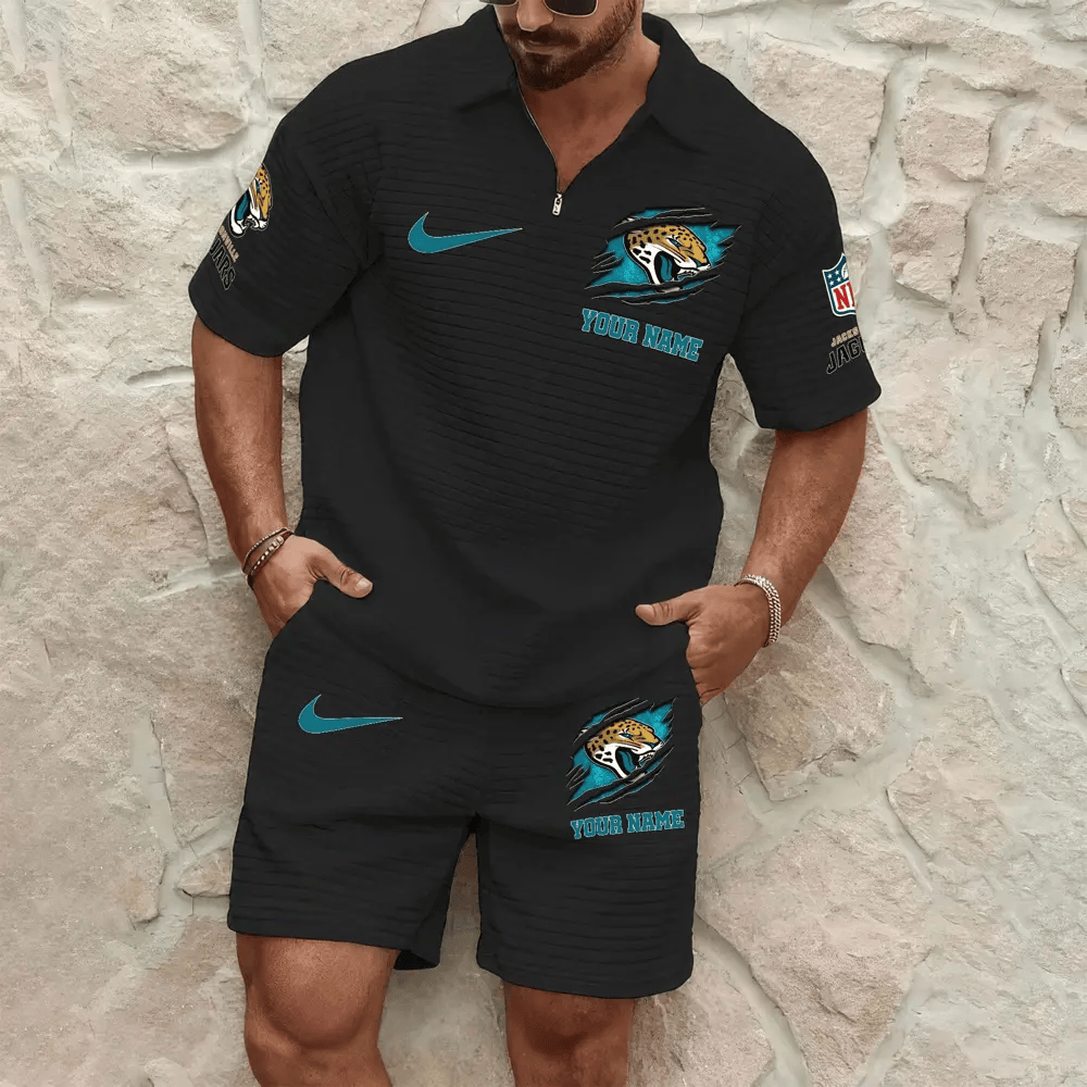 Jacksonville Jaguars Men’s Waffle Pattern Half Zipper Shirt And Short PHNNUK
