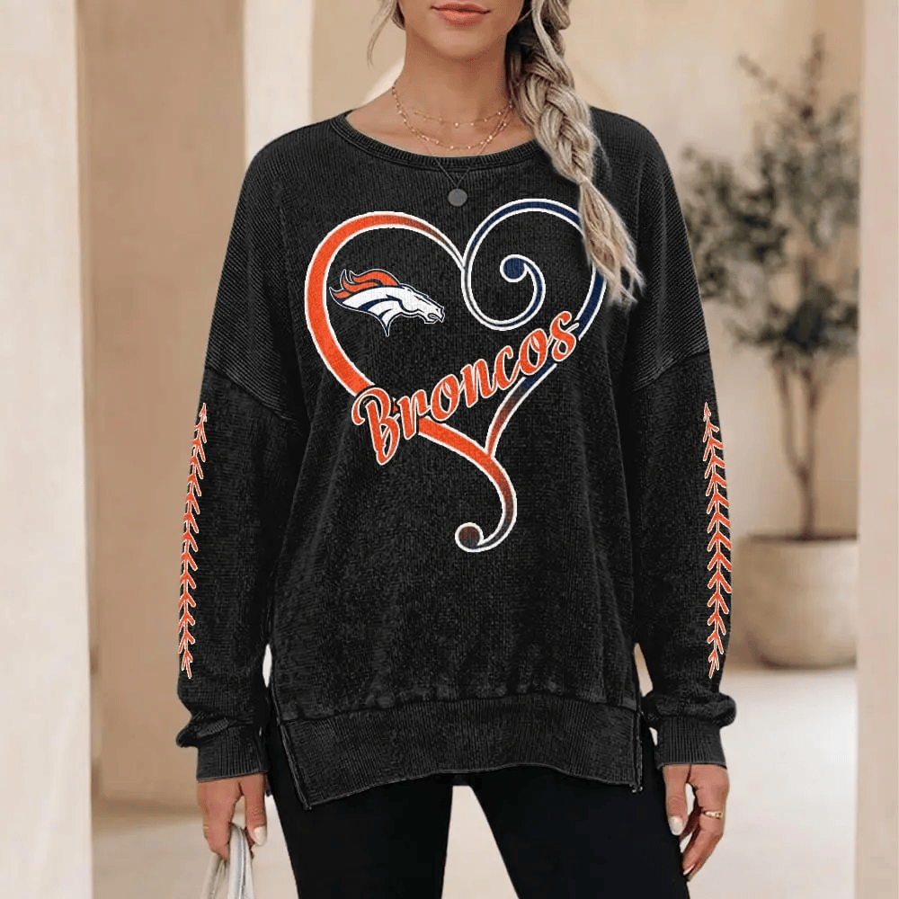 Denver Broncos Women’s Waffle Sweatshirt PXQAWB
